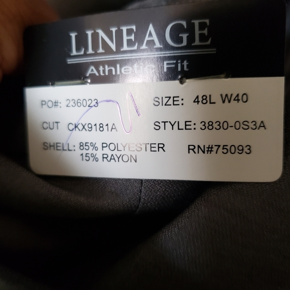 NWT LINEAGE Athletic Fit Gray 48L 40W - Picture 8 of 13